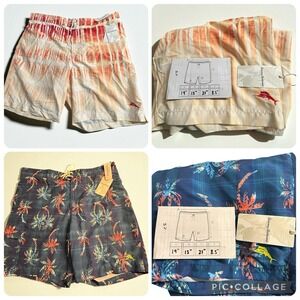NWT Men's Tommy Bahama Swim Trunks Bundle XXL Baja Palm Illusion & Okeechobee